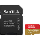 SanDisk Extreme 64GB 160MB/s microSDXC UHS-I Memory Card with Adapter