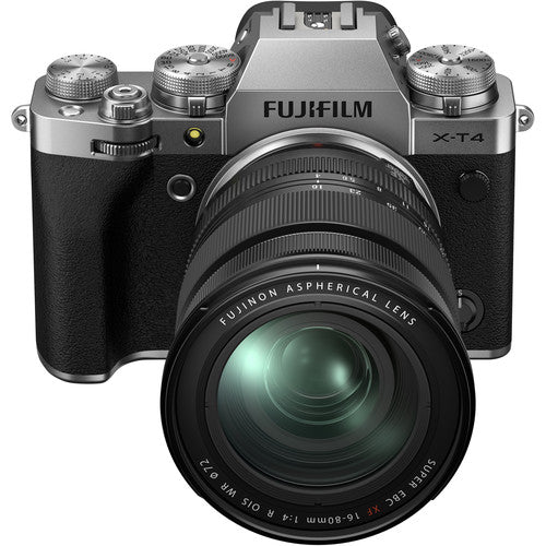 Fujifilm X-T4 Mirrorless Digital Camera + XF 16-80mm f/4 R OIS WR Lens - Silver