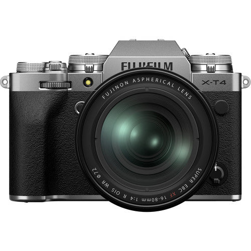 Fujifilm X-T4 Mirrorless Digital Camera + XF 16-80mm f/4 R OIS WR Lens - Silver